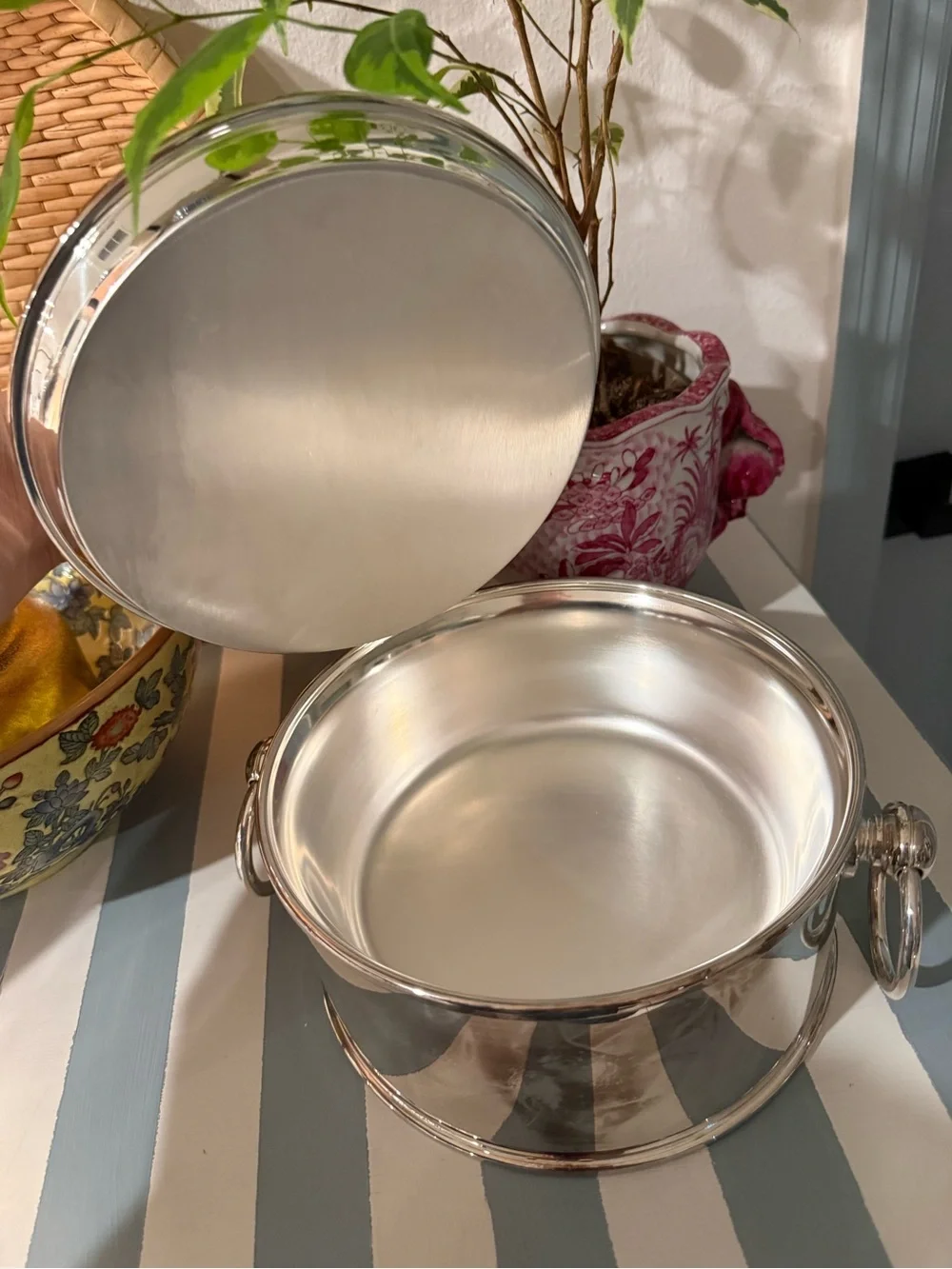 Vintage St James Brazil Ice bucket with handles